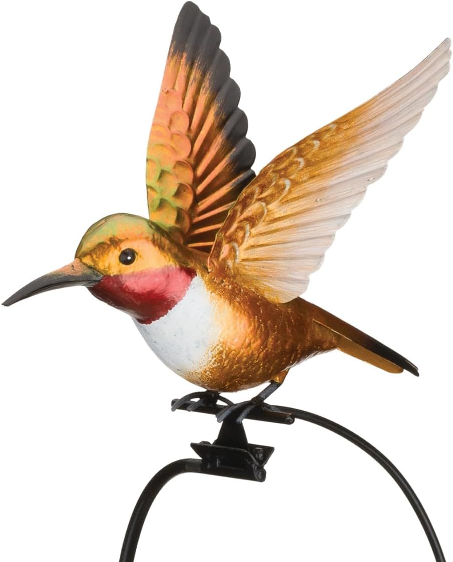Regal Art & Gift Rocker Hummingbird Garden Stake, Kinetic Metal Yard Art