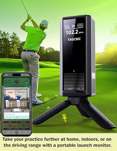 Portable Golf Launch Monitor & Simulator, Mobile Launch Monitor for Golf Swing Analysis, Simulators for Home ，Training & Swing Analyzer