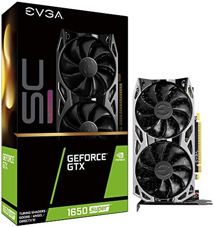 EVGA GeForce GTX 1650 Super SC Ultra Gaming, 4GB GDDR6, Dual Fan, Metal Backplate, 04G-P4-1357-KR