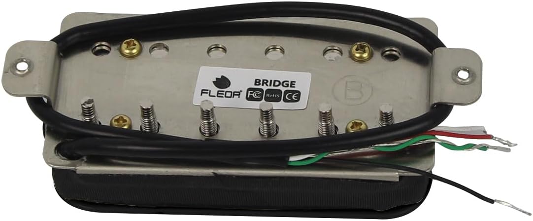 FLEOR Alnico 5 Guitar Pickup Double Coil Humbucker Pickups Neck and Bridge Set Black