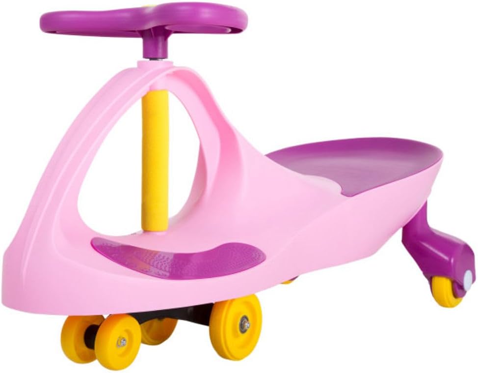 Wiggle Car Ride On Toy - No Batteries, Gears or Pedals - Twist, Swivel, Go - Outdoor Ride Ons for Kids 3 Years and Up by Lil' Rider (Hot Pink and Black)