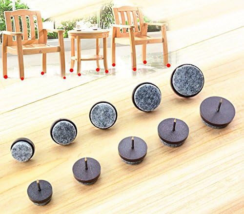 40pcs Furniture Felt Pad Heavy Duty Nail-on Chiar Slider Glide Pad Floor Protector for Wooden Furniture Chair Tables Leg Feet(Φ20mm or 0.8";Black)