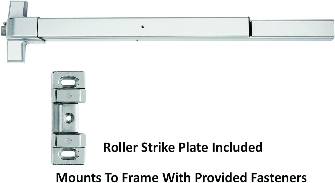Dynasty Hardware Push Bar Panic Exit Device for Emergency Exit Doors, Aluminum Finish Commercial Panic Bar Door Handle, Push Bar for Exit Door