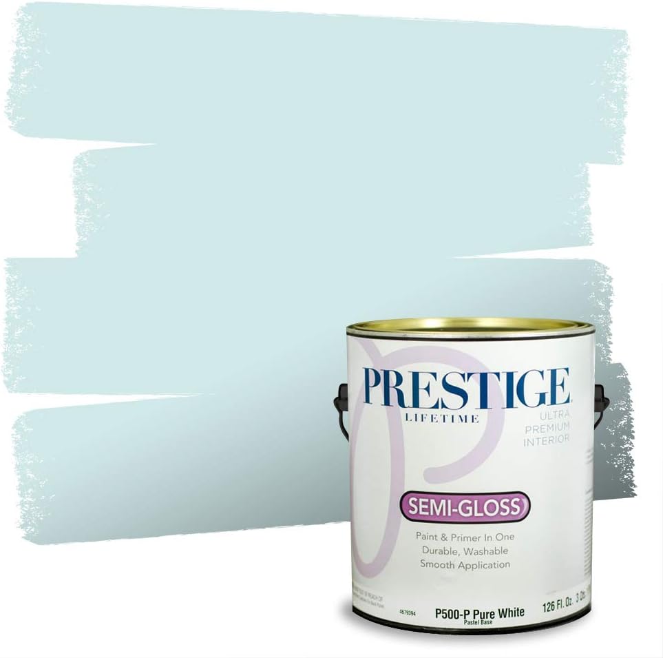 PRESTIGE Paints Exterior Paint and Primer In One, 1-Gallon, Satin, Comparable Match of Sherwin Williams* Blue Nile*