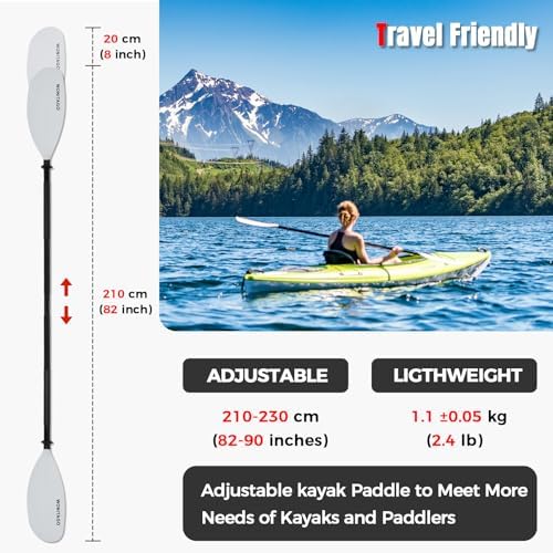 Kayak Paddle, Adjustable and Lightweight Kayaking Oar
