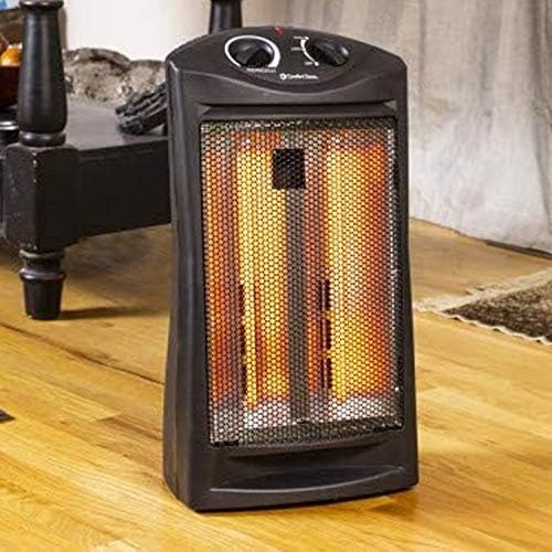 Comfort Zone Indoor Tower Space Heater, Adjustable Thermostat, Radiant Heat, Electric, Infrared Quartz, 2 Heat Settings, Overheat Protection