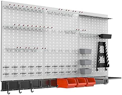 TORACK 109 PCS Pegboard Wall Organizer 48x24 in, Garage Metal Pegboard