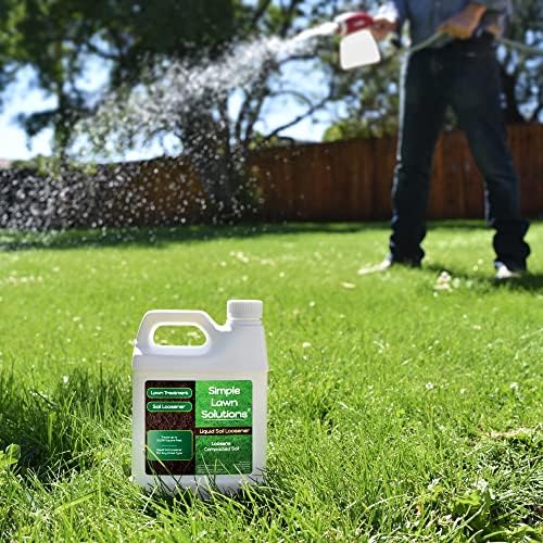 Liquid Soil Loosener- Soil Conditioner-Use alone or when Aerating with Mechanical Aerator or Core Aeration- Simple Lawn Solutions- Any Grass