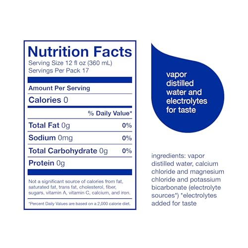 smartwater Vapor Distilled Water Bottles, 33.8 fl oz, 6 Pack