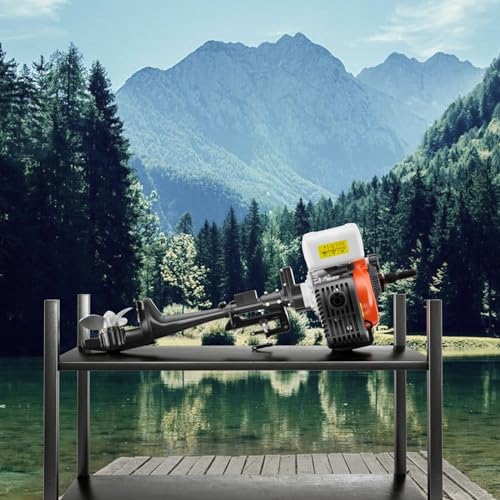 4HP 4 Stroke Outboard Motor Boat Engine, Heavy Duty 55CC Boat Motor with Air Cooling CDI System