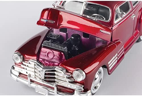 1948 Chevy Aerosedan Fleetline, Red - Motormax Premium American 73266-1/24 Scale Diecast Model Car, Unisex-Children