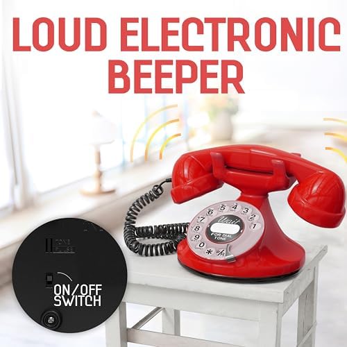Opis FunkyFon Cable: A Vintage Landline Telephone, The Retro Phone Green for Home, and Old Fashioned Telephones in red