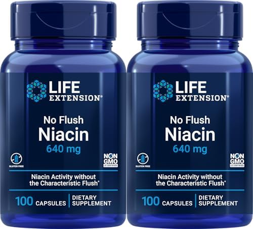 Life Extension No Flush Niacin, 100 Capsules (Pack of 2)
