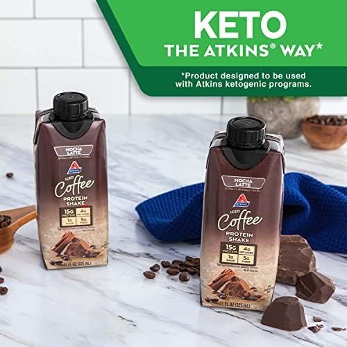 Atkins Dark Chocolate Royale Protein-Rich Shake. Rich and Creamy with Protein. Keto-Friendly and Gluten Free. (4 Shakes), 11 Fl Oz