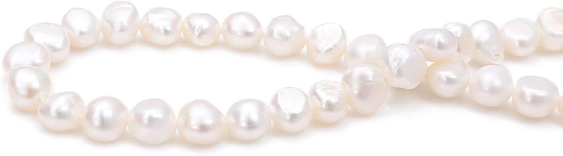 BEADIA Natural Pearl Beads Side Hole 7-8mm Purple Freshwater Cultured Loose Gemstone Beads for DIY Jewelry Making 13.8''/Strand