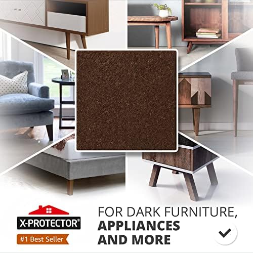 16 Heavy-Duty Felt Furniture Pads 2” 1/4” Thick X-Protector Round Felt Pads | for Furniture Feet - The Best Felt Floor Protectors for Furniture to Prevent Scratches. Protect Your Hard Floor! (Brown)
