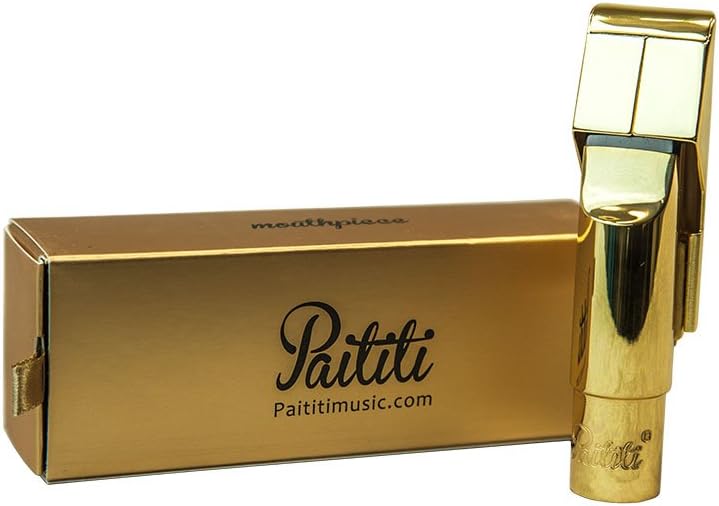 Paititi Professional Gold Plated Alto Saxophone Metal Mouthpiece #6