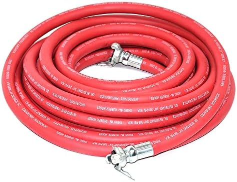 Interstate Pneumatics HJ19-100E Jack Hammer Red Rhino Rubber Air Hose 3/4 Inch x 100 Feet 300 PSI