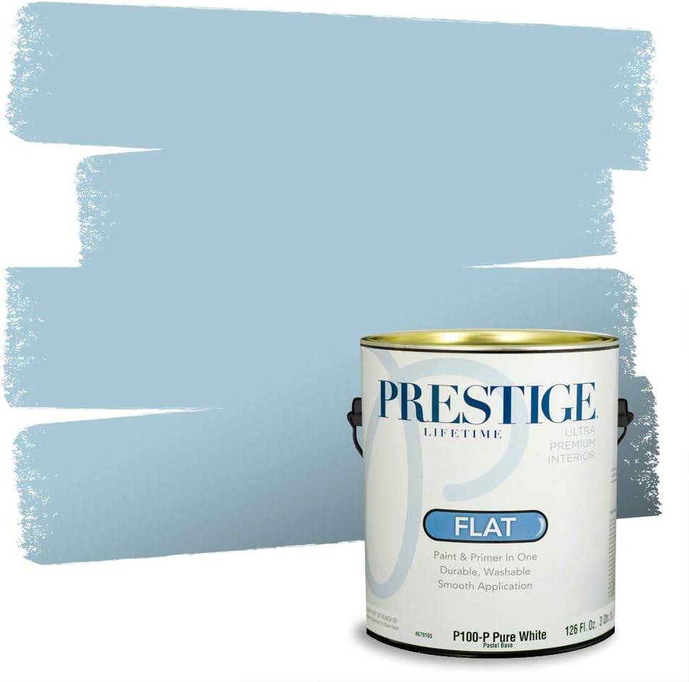 Prestige Paints E400-P-SW6506 Exterior Paint and Primer in One, 1-Gallon, Satin, Comparable Match of Sherwin Williams Vast, 1 Gallon, SW45-Vast Sky