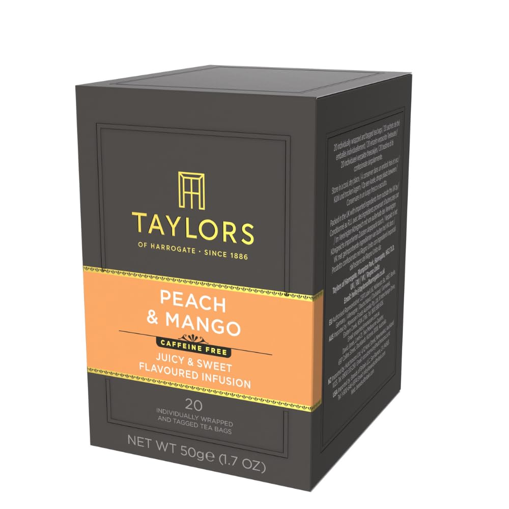 Taylors of Harrogate Green Tea with Lemon, Individually Wrapped Bags, 20 Count (Pack of 1), Citrussy, Mellow and Light, Caffeinated, Enjoy Hot or Iced, 20 Teabags