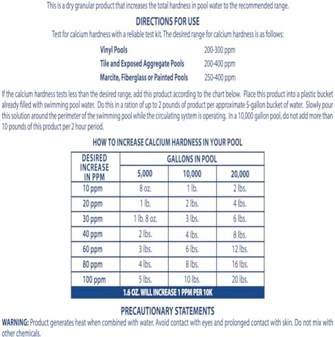 Pool Mate 8-Pounds Premium Calcium Hardness Increaser for Pools | Calcium Up, 100% Calcium Chloride, 8 ounces raises calcium hardness level 10 ppm per 5,000 gallons of water