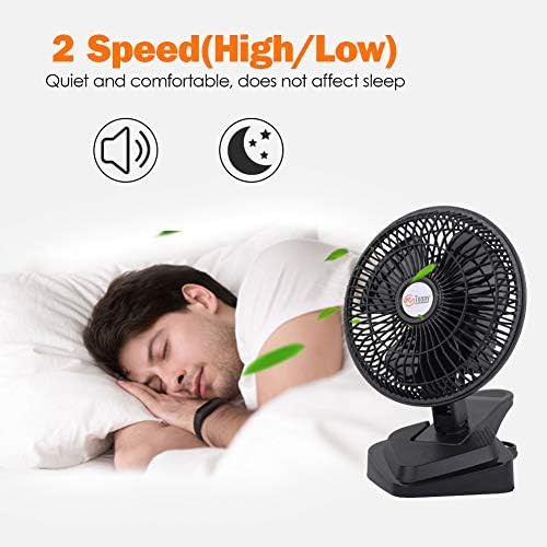 TN TONNY Convertible 6-Inch Desk & Clip on Fan, Two Quiet Speeds, Household Table Clip on Fans AC Personal Desktop Fans with 6 Feet Cord