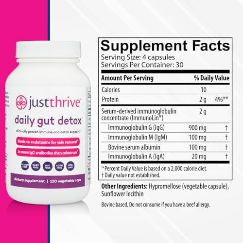 Just Thrive Daily Gut Detox IgG Supplement for Gut, Detox & Immune Support