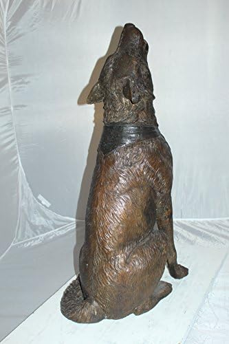 NIFAO Howling Wolf, Wildlife Medium Bronze Statue, 16" L x 20" W x 37" H