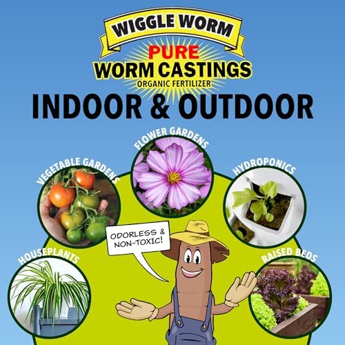 Wiggle Worm 100% Pure Organic Worm Casting Fertilizer, 15lb | Mineral-Dense Formula Improves Soil Fertility