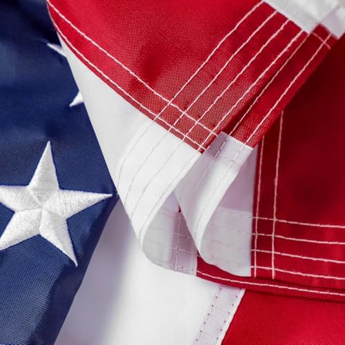 American Flag 6x10 ft: Long Lasting and Heavy Duty Nylon US Flags | Embroidered Stars, Sewn Stripes, Brass Grommets, UV Protection Perfect for Outdoors! USA Flag