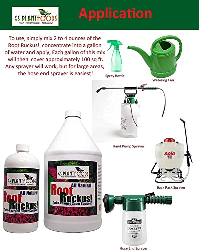 GS Plant Foods Root Ruckus Compost Fertilizer Organic Plant Food - Turbo Charged Compost for Plants - Humic Acid & Sea Kelp Nutritional Root Supplement for Lawns, Soil, Shrubs & Vegetables - 1 Gallon