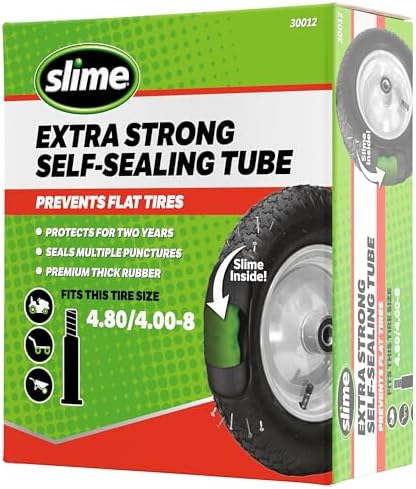 Slime 30014 Inner Tube for riding lawn mowers, ATVs, quads, tractors and other farm equipment, Extra Strong, Includes Self-Sealing Slime Sealant, Heavy Duty, 15x6.00-6" / 5.30/4.50-6" / 13x5.00-6"