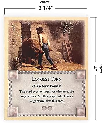Longest Turn Card compatible with Catan's Settlers of Catan 5th Edition, Seafarers, Cities and Knights and Catan Expansions