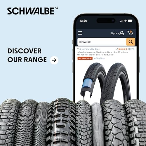 Schwalbe Rapid Rob MTB Bike tire – 26/27.5/29 inches – XC Profile, K-Guard Puncture Protection – Rear tire for Mountain Bikes – Schwalbe MTB tire
