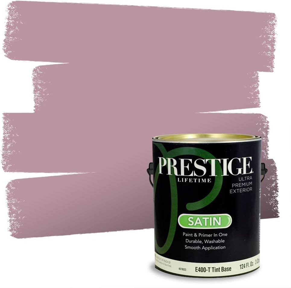 PRESTIGE E500-P-SW6303 Exterior Paint and Primer in One, 1-Gallon, Semi-Gloss, Comparable Match of Sherwin Williams Rose Colored, 1 Gallon, SW17-Rose