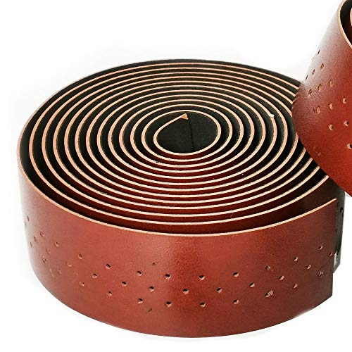 UPANBIKE Bike Handlebar Tape with Stomata Luxury Synthetic Leather Wraps for Road Bike Fixed Gear Bike (2pcs/Set)