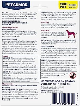 PetArmor Flea & Tick Topical Dogs 45-88 lbs, Fipronil, 3-Month | Ideal for Large Dogs 45-88 lbs; Kills Adult Fleas in 24-48 hrs; 3-month supply; Vet-Quality, No Rx Needed