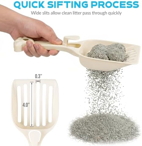 Depets Cat Litter Scoop, Kitty Litter Scooper for Pine Pellet, Wide Slats