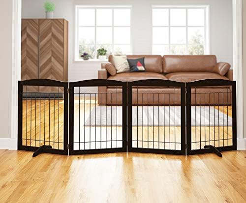 PAWLAND Extra Wide Foldable Dog gate for Doorway, Indoor, 72“ Wide, 30" H