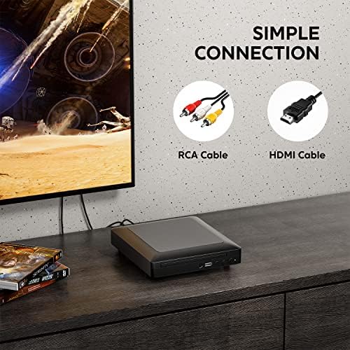 Ceihoit Mini HD DVD Player, CD Players for Home, DVD Players for TV, HDMI and RCA Cable Included, Up-Convert to HD 1080p, All Region