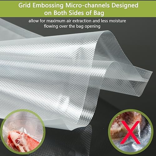 POTANE 6 Pack 11"x20'(3Rolls) and 8"x20' (3Rolls)Thickened Vacuum Sealer Bags, Smell-Proof, Puncture Prevention, Heavy duty for POTANE, Food Saver