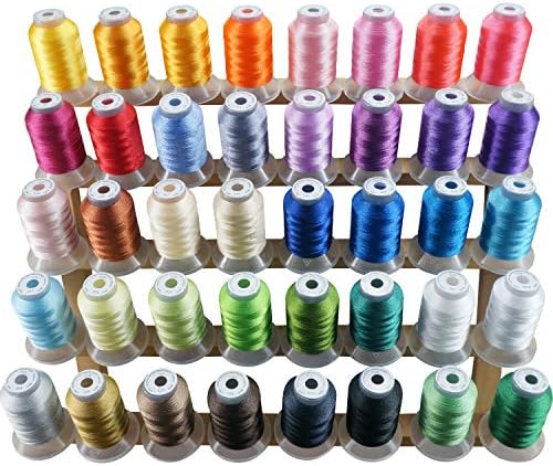 New brothread 40 Colors Polyester Embroidery Machine Thread Kit | Colors Compatible with Brother, 40WT, 500M/550Y spool