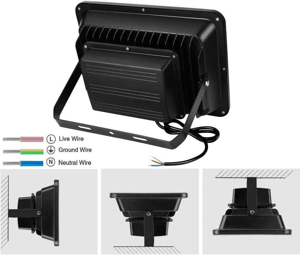 200W LED Flood Lights Outdoor, 20000LM Super Bright Security Floodlight, 100-277V, IP66 Waterproof, Commercial Exterior Light Fixture, 6000K Daylight White, Arena Yard Court Stadium Parking Lot Light