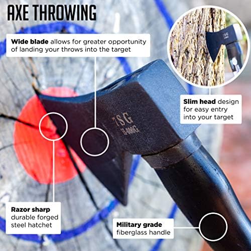 Camping Axe - Camping Hatchet with Sheath -Survival Throwing Axe - Survival Hatchets for Camping and Chopping Wood - Tactical and Survival Hatchet