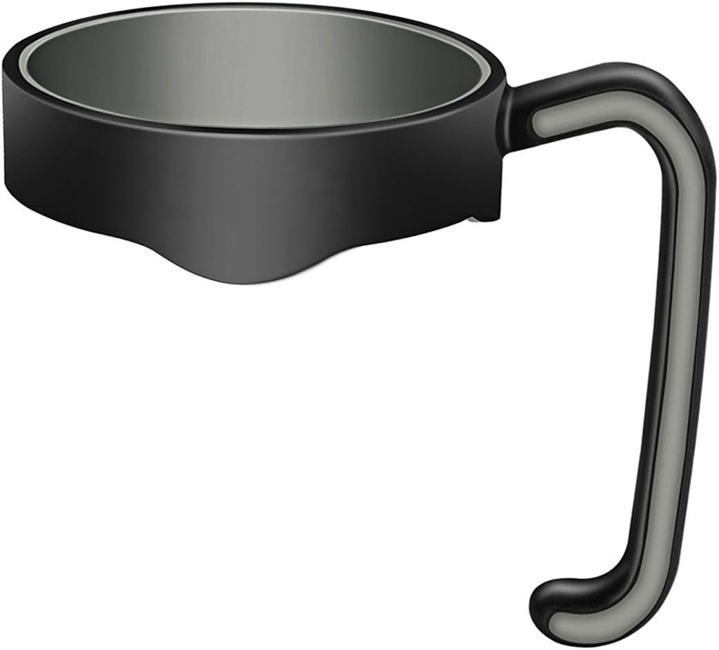 Tumbler Handle for 20 oz Yeti Rambler Cooler Cup, Rtic Mug, Sic, Ozark Trail Grip and more (20 Oz, Black)