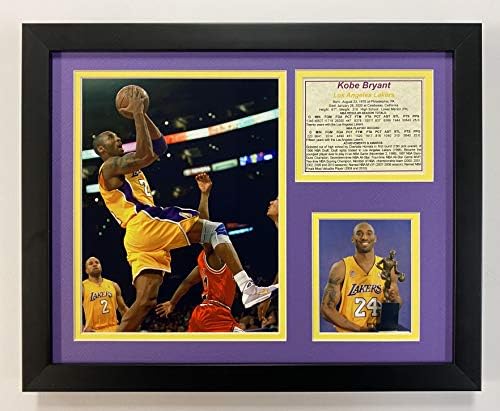 Legends Never Die Kobe Bryant Gold Jersey Framed Photo Collage, 11 x 14-Inch, Black