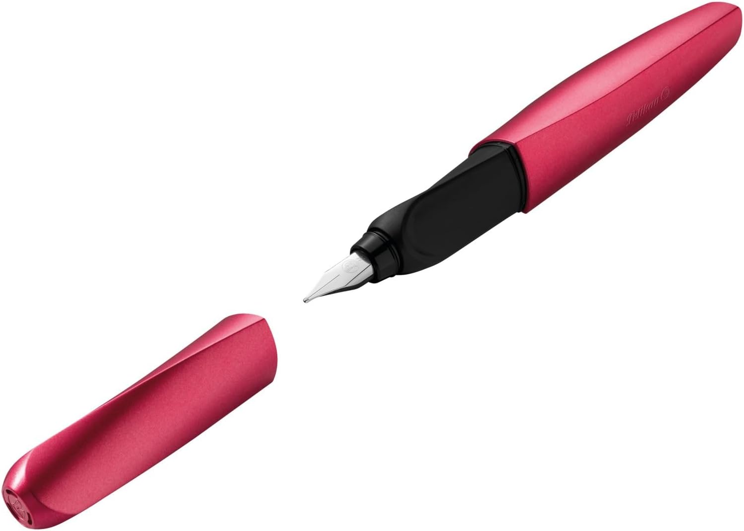Pelikan Twist Fountain Pen with 1 Ink Cartridge, Medium Nib, Silver, Boxed (947101)
