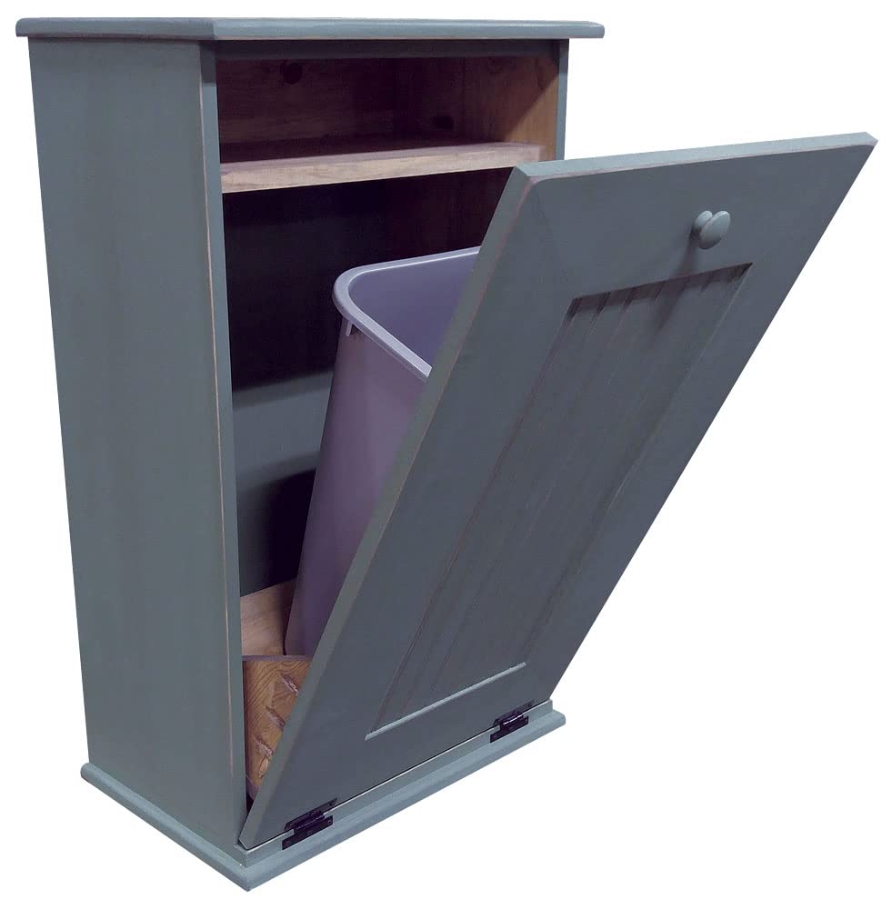 Sawdust City Tilt-Out Wooden Trash Bin Holder (Old - Black)