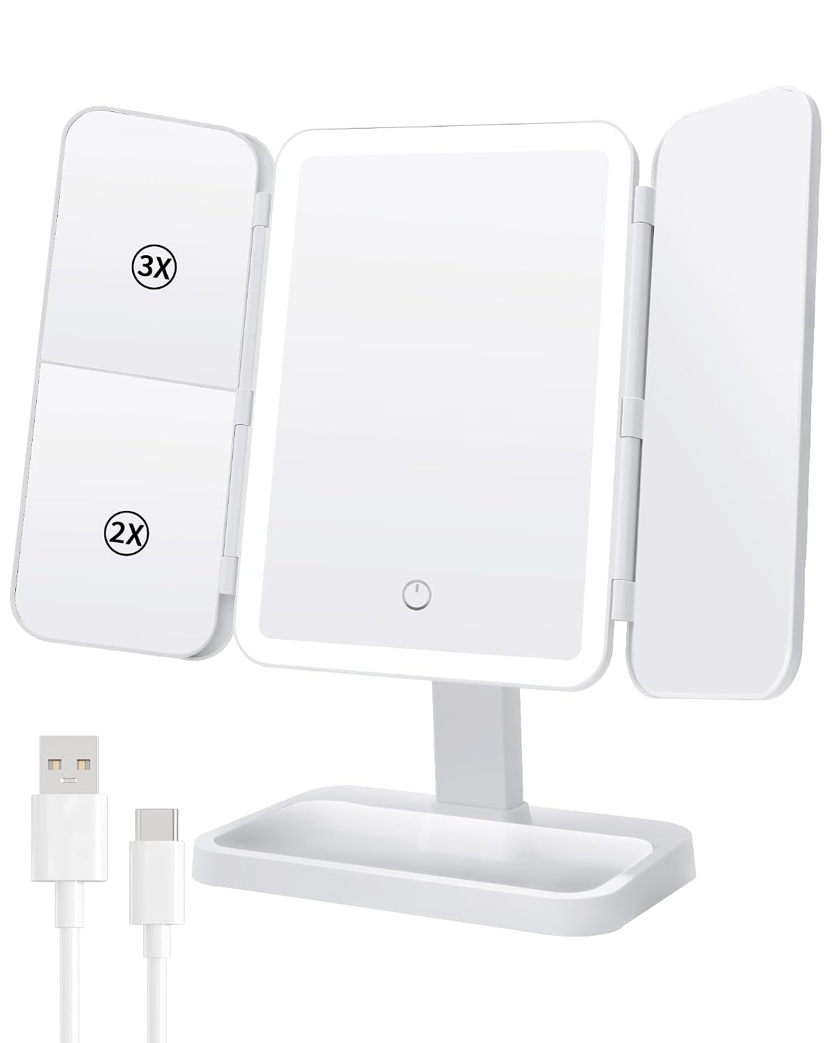 BWLLNI Lighted Makeup Mirror, White Vanity Mirror with Lights,9 LED Bulbs