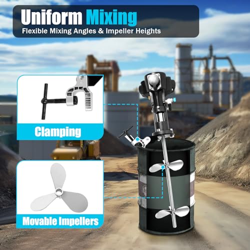 50 Gallon Pneumatic Automatic Paint Mixer Stainless Steel Pneumatic Mixer Paint Mixer Industrial Coating Ink Paint Mixer Air Agitator 1/2 HP 200L
